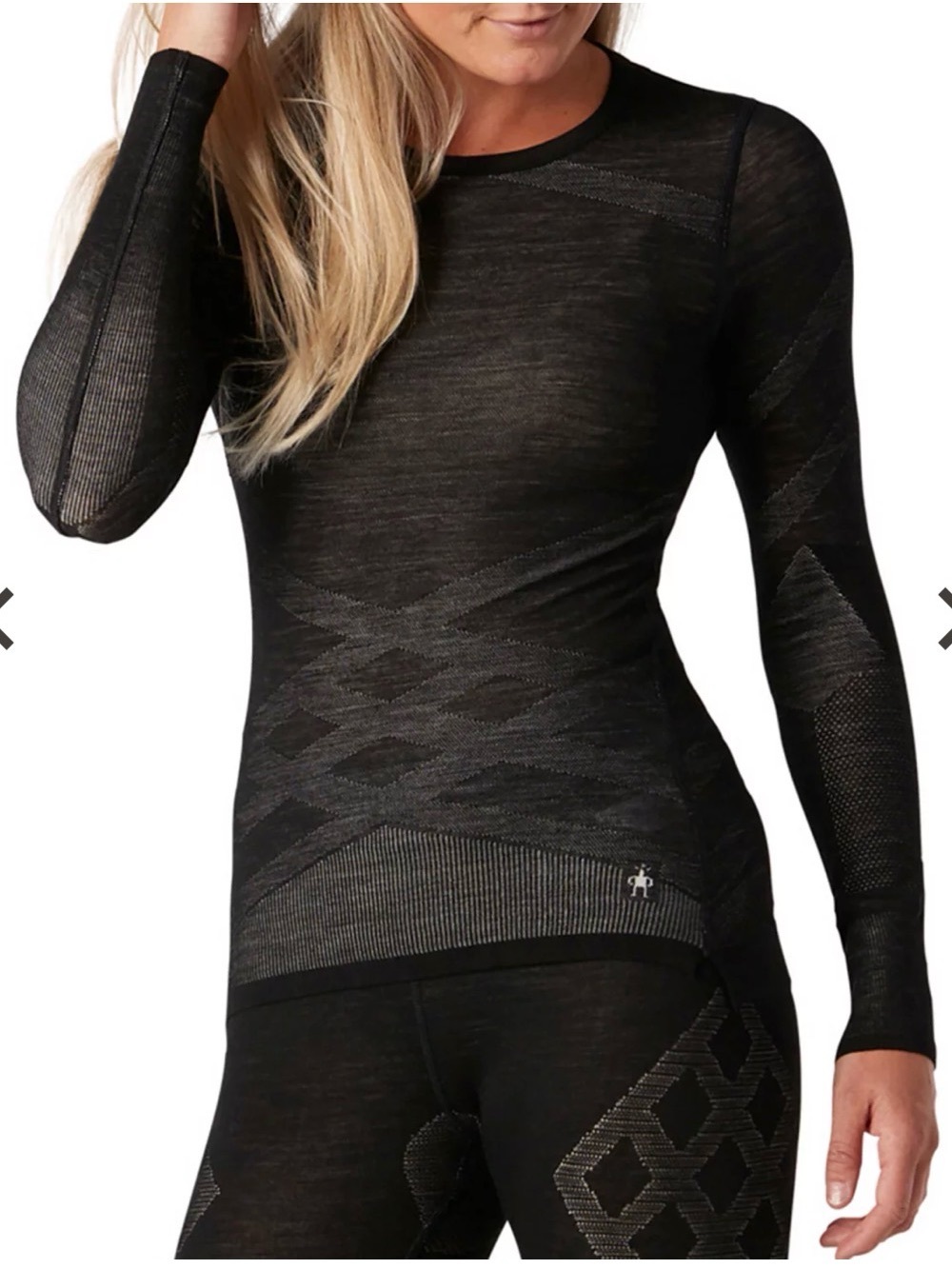 Smartwool Women's Intraknit Thermal Merino Base Layer Crew Size M black 3D-knit